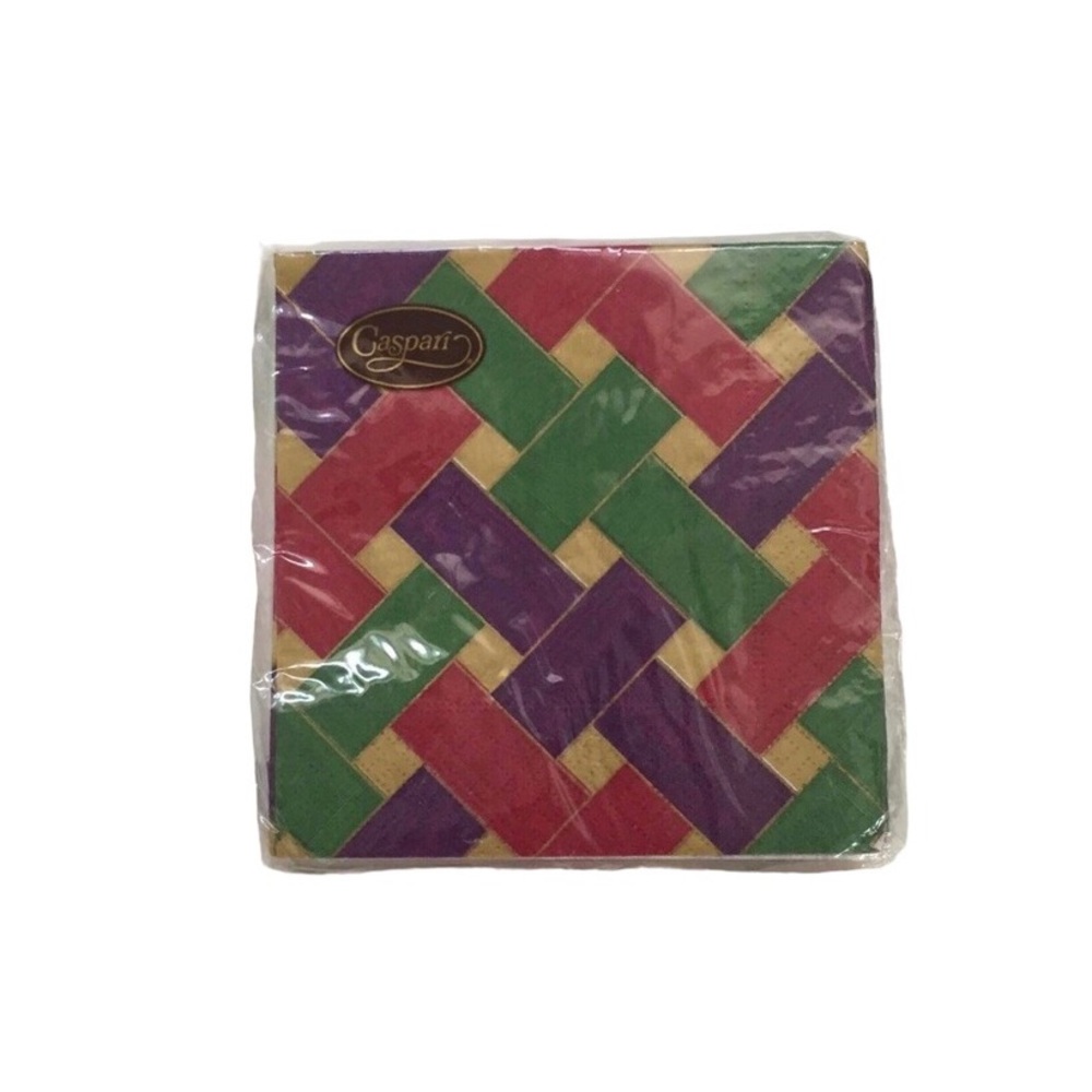 Caspari Woven Ribbon Cocktail Napkins (Set of 2)